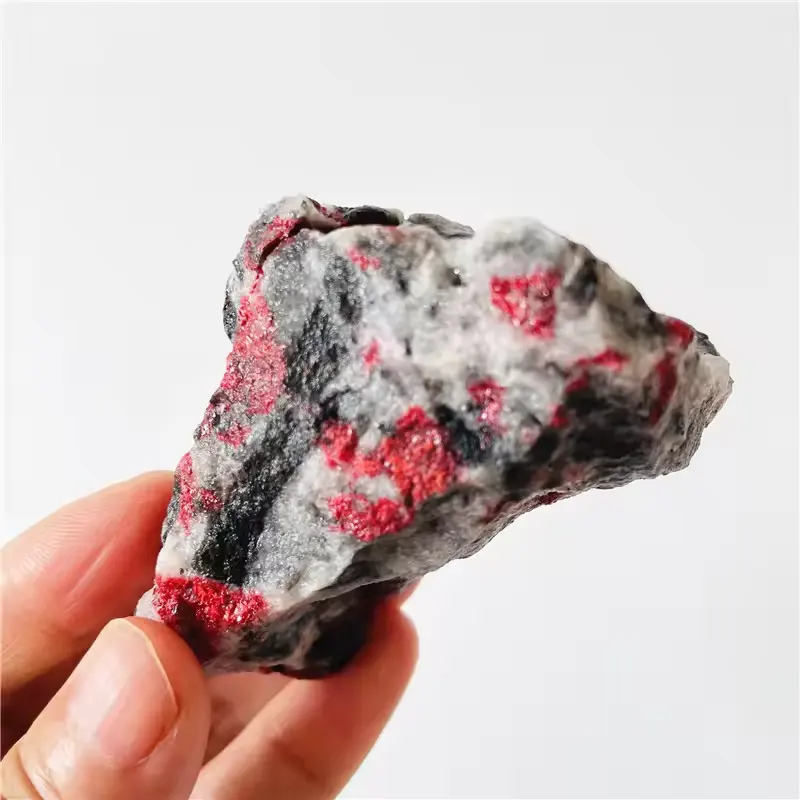 Venta al por mayor de minerales de cristal de cinabrio natural, espécimen de cuarzo en bruto crudo, piedra preciosa de cuarzo a la venta