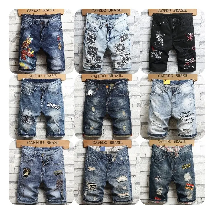 Hot selling high quality jeans shorts men's summer Stretch JeansHot selling high quality jeans shorts men's summer Stretch Jeans