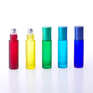 10ml Colorful Frosted Roll on Bottles Thick Glass Massage Roller Bottles Tube Vials Containers for Essential Oil and <strong>Perfumes</strong> - Product Image 5