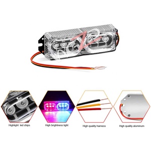 ไฟเบรครถจักรยานยนต์ DRL,ไฟ LED กระพริบหยุดการไหล12โวลต์สีแดงและสีฟ้า LED ป้ายทะเบียนหางเตือนไฟเดย์ไลท์