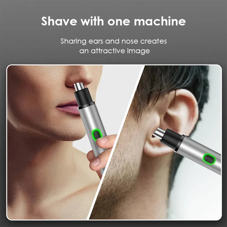 Aparador de sobrancelha elétrico 2 em 1 para mulheres, aparador de pelos elétrico de nariz e corpo, barbeador facial USB, removedor de pelos de nariz e orelhas