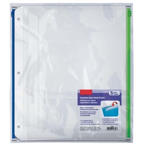 Rõ ràng thư mục PVC 3-lỗ đấm phù hợp với đầy đủ thư 8-1/<span class=keywords><strong>2</strong></span> "x 11" tấm thẻ bảo vệ nhựa nhiều màu Dây Kéo Túi Chất kết dính - Product Image 4