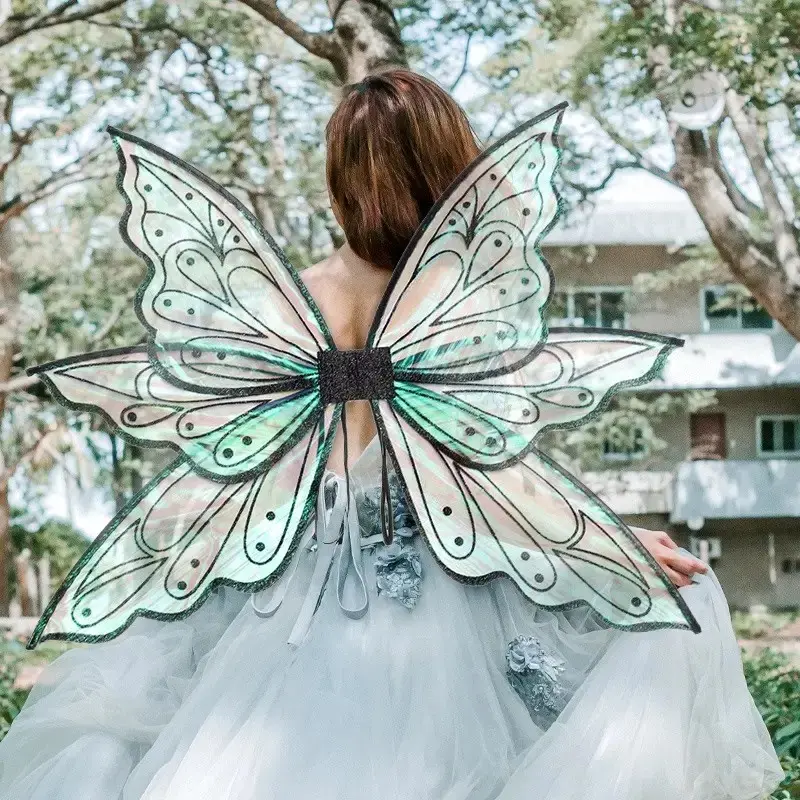 Ala de hada princesa de dibujos animados mariposa elfo alas de Ángel disfraz vestidos de fiesta decoraciones para Niños Accesorios de actuación