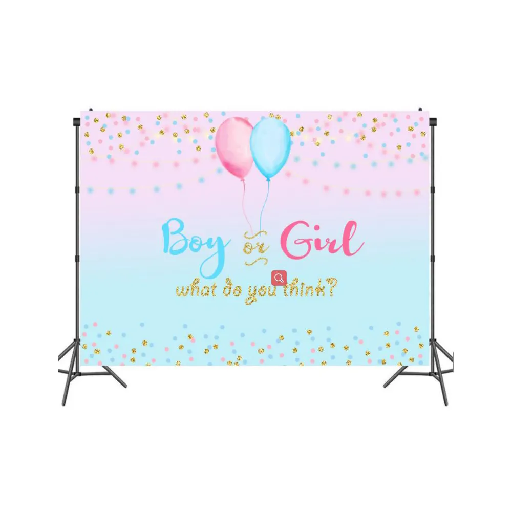 Gender Reveal He Or She Baby Shower Photo Background Background decorazioni per feste Banner per sfondo fotografico a parete