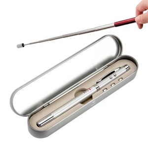 Strumento penna multicolore con luce a Led e stilo penna a sfera pieghevole 4 in1 luce a Led piegata con penna puntatore Laser Led rosso chiaro - Product Image 1