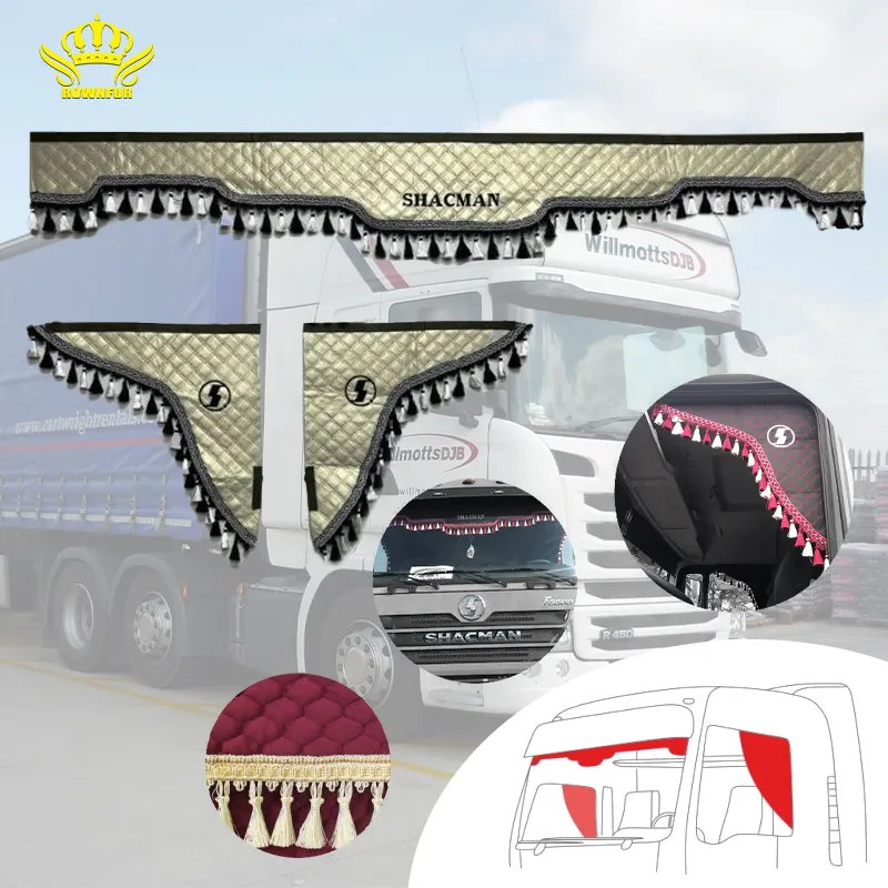 Cortinas de ventana de camión personalizadas universales para Sitrak/Howo/DAF 105/ VOLVO FH/SCANIA /MAN TGA TGX/ACTROS