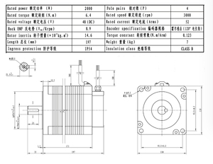 Mô-men xoắn cao 48V BLDC động cơ 2kw động cơ không chổi than với hội trường cảm biến và trình điều khiển cho HVAC hệ thống - Product Image 6