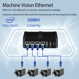Intel N100 Lüfter loser industrieller Firewall-Router 4LAN 2.5G i225V Ethernet Nic RS485 RS232 Mini-PC-Server für Netzwerk-IP-Kamera - Product Image 3