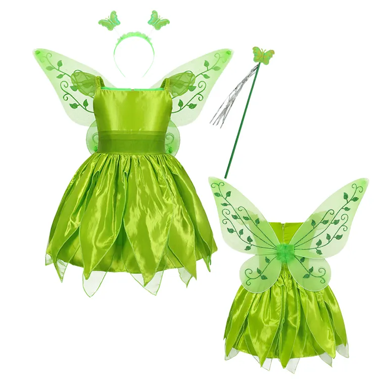 Weihnachten Tinker Glocke Cosplay Phantasie Party Mädchen Prinzessin inspiriert Tinkerbell Kleid Kinder Halloween Fee Schmetterling Flügel Kostüme