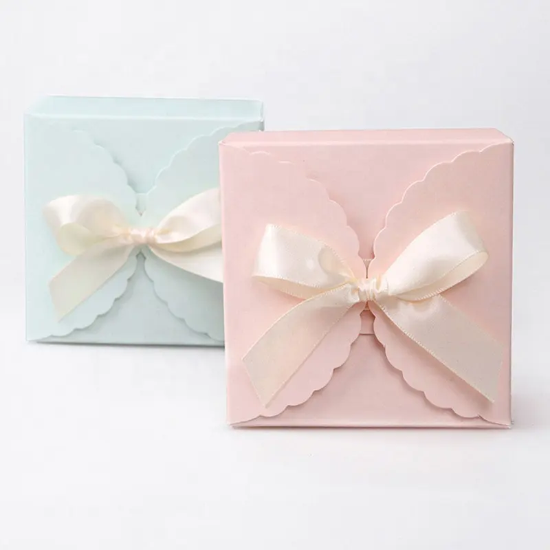 Caja de embalaje plegable de jabón hecha a mano, caja cuadrada Simple de Color sólido, Color rosa, caramelo, Tarjeta blanca, pequeñas cajas de papel
