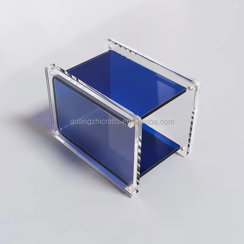 Organizador de lápis acrílico para mesa de balcão, suporte magnético acrílico com moldura de cubo de 2 lados 60x85mm