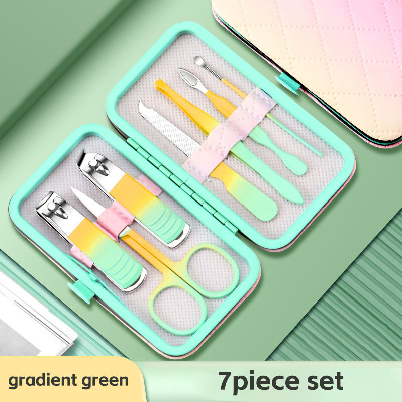 Macaroon gradient yellow green -7 piece set