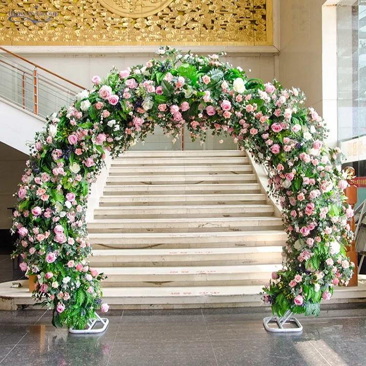 Arco de boda IFG, oferta, verde artificial decorativo y flores