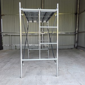 Andamios de acero galvanizado personalizables de dos capas modernas Escalera fácil de configurar para equipos de acceso a la construcción de hoteles - Product Image 6