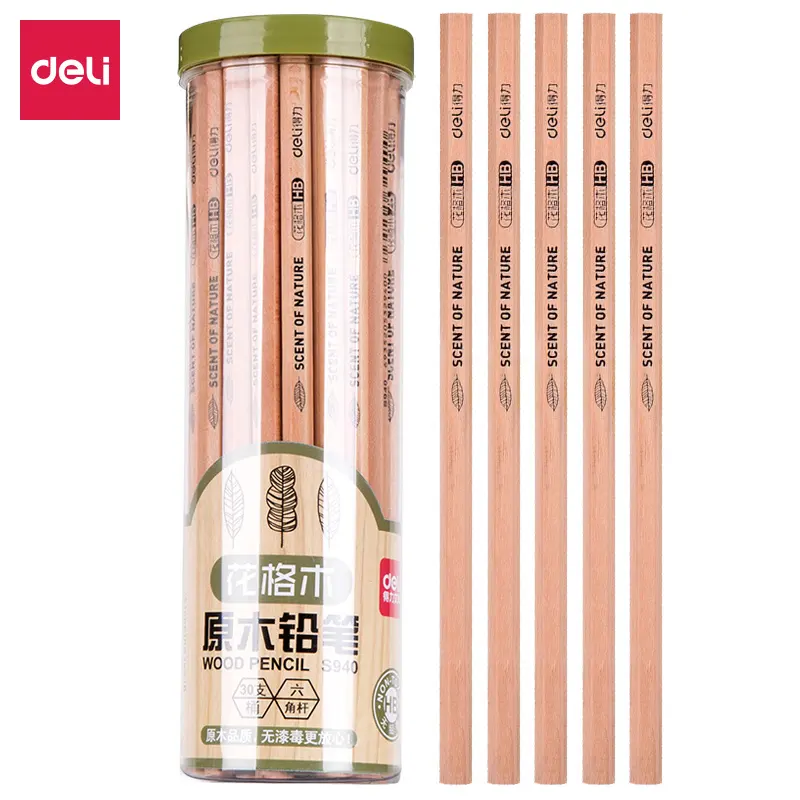 Deli D940 30 Stuks Kawaii Hout Potlood Set Hb Schattige Zeshoek Natuur Geurende Potloden Voor School Kantoorbenodigdheden Kids Cadeau