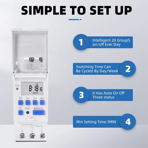 30A 220V รางดิน2สายรายสัปดาห์7วันสวิตช์ตั้งเวลาดิจิตอลแบบตั้งโปรแกรมได้รีเลย์ควบคุมเวลารีเลย์ - Product Image 2