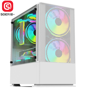 Casi di computer e torri hardware desktop atx custom pc gaming rosa/bianco/nero cassa del pc del computer - Product Image 3