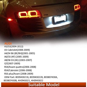 ללא שגיאה-canbus לבן הוביל מספר רישיון לוחית אור חצוף מערכת 12v עבור audi a3 a4 b7 a6 c6 s6 a8 c6 s6 a8 c6 s6 a8 - Product Image 6