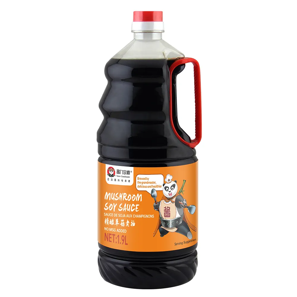 हलाल प्राकृतिक ब्रूइंग कांच की बोतल सोयाबीन स्ट्रॉ मशरूम डार्क सोया सॉस