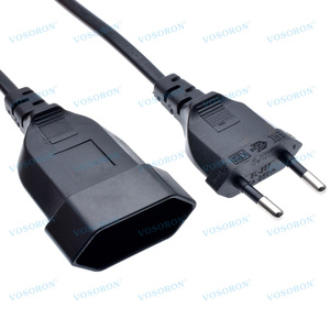 Ab standart güç M/F uzatma kablosu, CEE7/16 erkek fiş dişi soket güç adaptörü kablosu, 2.5A/250V, 0.5m - Product Image 3