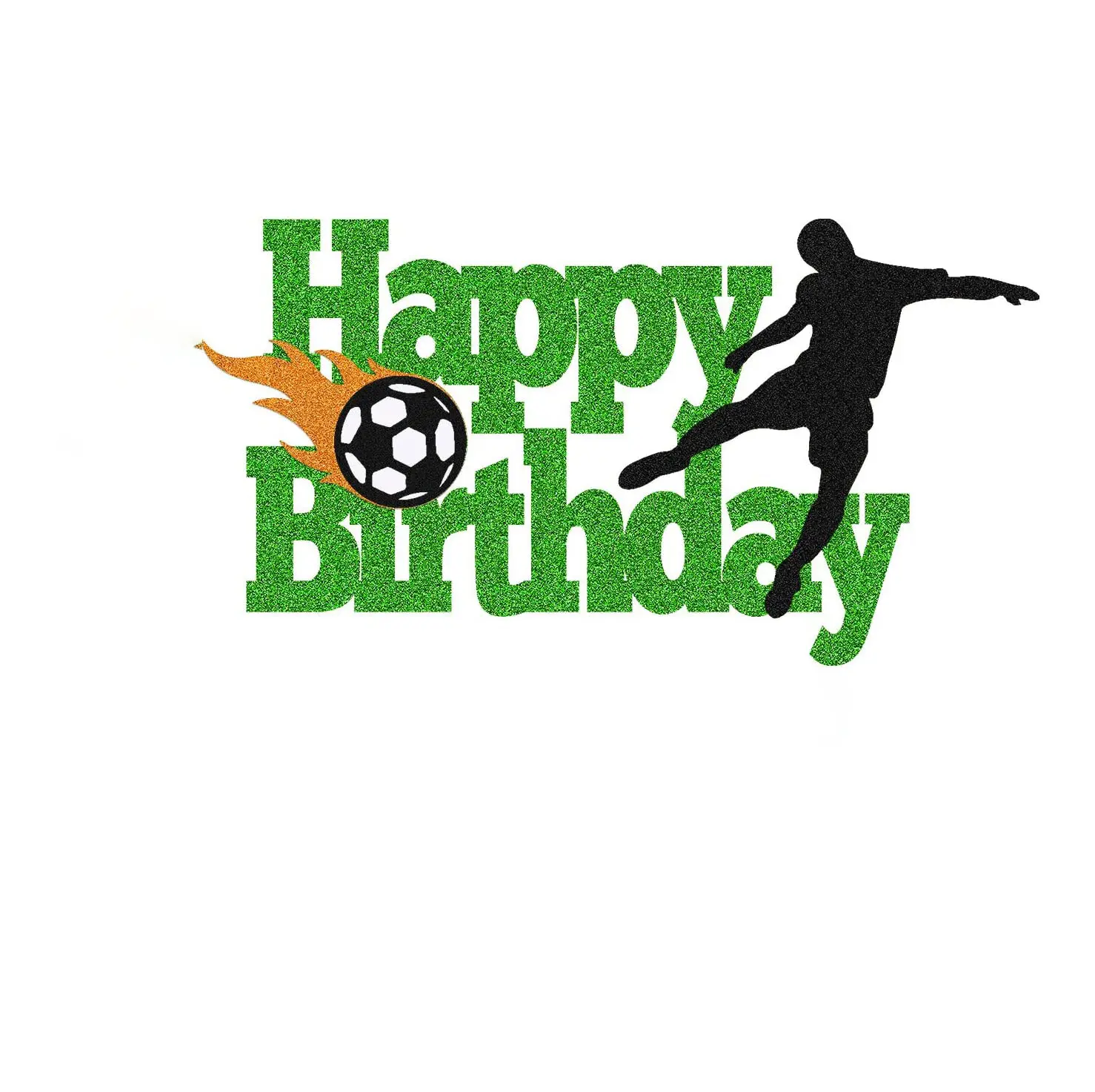 Alles Gute zum Geburtstag Fußball Cake Topper Fußballspieler Kuchen Dekorationen Jungen/Mädchen Sport Cake Topper
