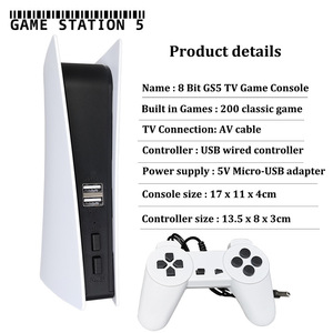 ใหม่ล่าสุดคอนโซลแบบมีสายสําหรับ GS5 ในตัว 300 เกมเกมทีวีวิดีโอเกม 2.4G Retro สไตล์คลาสสิก 128MB - Product Image 4