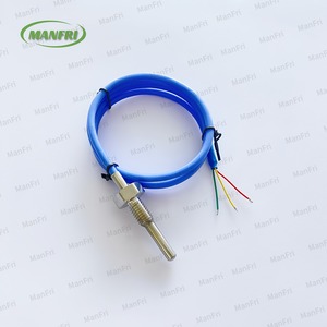 Threaded Type High <strong>Temperature</strong> Resistance <strong>Temperature</strong> <strong>Sensors</strong> Probe PT100 RTD with 1m 3m 5m Silicone Cable - Product Image 1