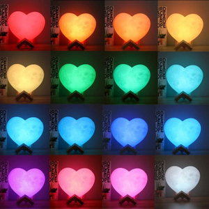 Factory Direct Sales of 3D Printed Heart-shaped Moon <strong>Lamp</strong> USB <strong>Charging</strong> Small <strong>Lamp</strong> Remote Control Can Be Customized Patterns - Product Image 2