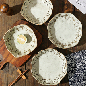 High-End japon tarzı kaba çömlek tabaklar makarna hizmet için ev için özel seramik sofra - Product Image 6