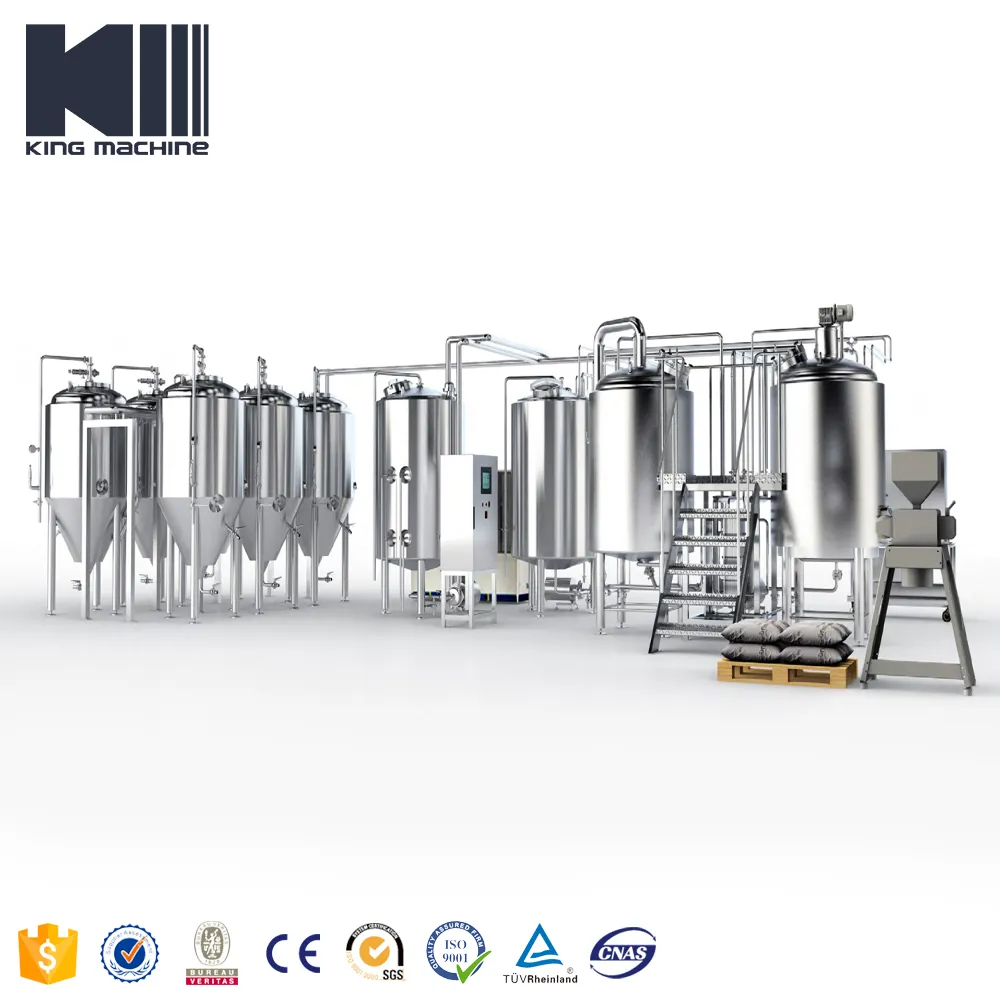 Công nghiệp bia thiết bị sản xuất bia với công suất 1000l 2000l