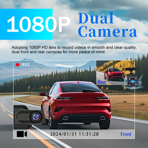 מבט אחורי המראה מצלמת מקף קדמי ואחורי 1080p עבור מכוניות 5.5 מסך מגע מסך מסך מגע, g חיישן 170 זווית רחבה - Product Image 5