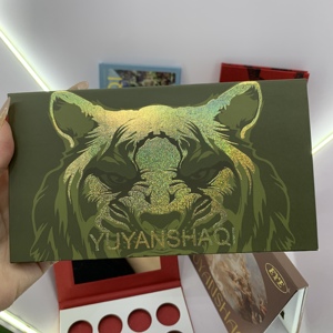 2025 pola desain kustom palet <span class=keywords><strong>Eyeshadow</strong></span> mewah krom cap emas palet <span class=keywords><strong>Eyeshadow</strong></span> perona pipi magnetik palet kosong - Product Image 4