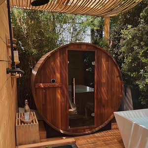 Luxurious Barrel Type Sauna with Far Infrared and Heating Stove Connecting with <strong>Computer</strong> Control <strong>System</strong> - Product Image 1