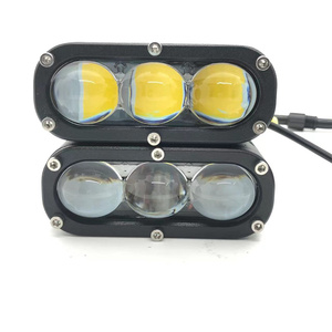 Motosiklet lambası LED spot 55W U10 Pro üç ışık lensi ışık modifiye motosiklet sarı beyaz iki ton - Product Image 2