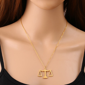 Avrupa ve amerikan tarzı basit personalityinsLibra kolye kadın yargıç adalet denge paslanmaz kolye - Product Image 3