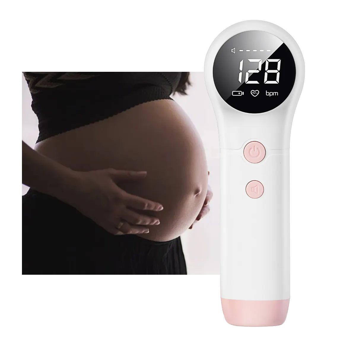 Sem fio totalmente automático monitor de freqüência cardíaca fetal Doppler coração fetal doppler bebê monitor cardíaco fetal taxa doppler bebê