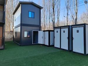 मॉड्यूलर मोबाइल प्रीफैब सार्वजनिक शौचालय पोर्टेबल प्रीफैब कंटेनर घर्षण शॉवर केबिन टॉयलेट कार्यालय आउटडोर विला होटल - Product Image 3