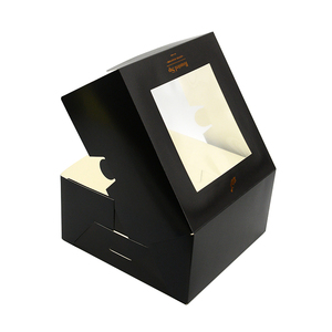 กล่องเค้กคัพเค้กแบบย่อยสลายได้ทางชีวภาพ12X12X12พร้อมหน้าต่าง <span class=keywords><strong>PVC</strong></span> สำหรับจัดเลี้ยงอาหาร - Product Image 3