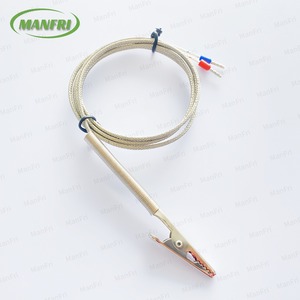 เซ็นเซอร์อุณหภูมิอุตสาหกรรม PT100คลาส B RTD Pt 1000พร้อมสายไฟเบอร์กลาสและคลิปจระเข้สำหรับสายการผลิตอัตโนมัติ - Product Image 1