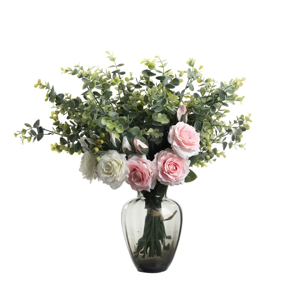 Flores artificiales de seda de peonía, ramos de flores gloriosas falsas para fiesta de boda, decoración nupcial del hogar
