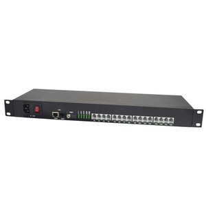 Yunvo 16CH FXS/FXO電話Mux電話オーバーファイバーマルチプレクサーボイスエクステンダー、2ポートイーサネット付き