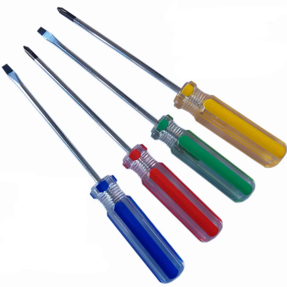 3.0MM Phillips Flat Tip Cross Slotted Shaped Screw driver with crystal handle