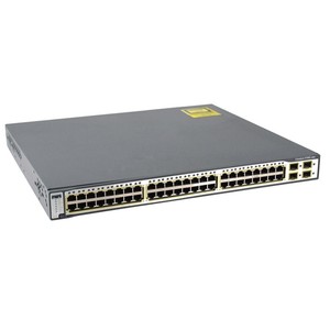 Kullanılan WS-C3750E-48PD-S 3750-E serisi anahtar 48 10/100/1000 PoE + 2 * 10GE (X2), 750 W, IPB s/w