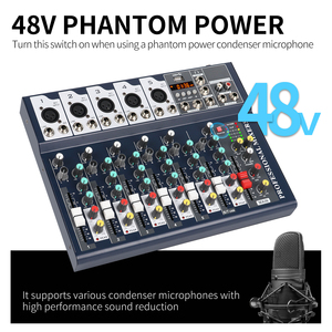 XTUGA F7 profesyonel 7-Channel ses mikseri USB MP3 çalar ile 3 marka EQ karıştırma konsolu 16 DSP DJ ses konsolu mikser - Product Image 4