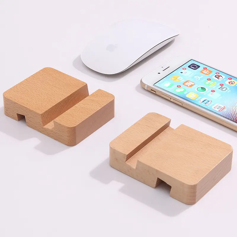 Business Werbeartikel Holz Handy halter Holz Telefonst änder Kunden spezifische Mini Massivholz Handy Ständer