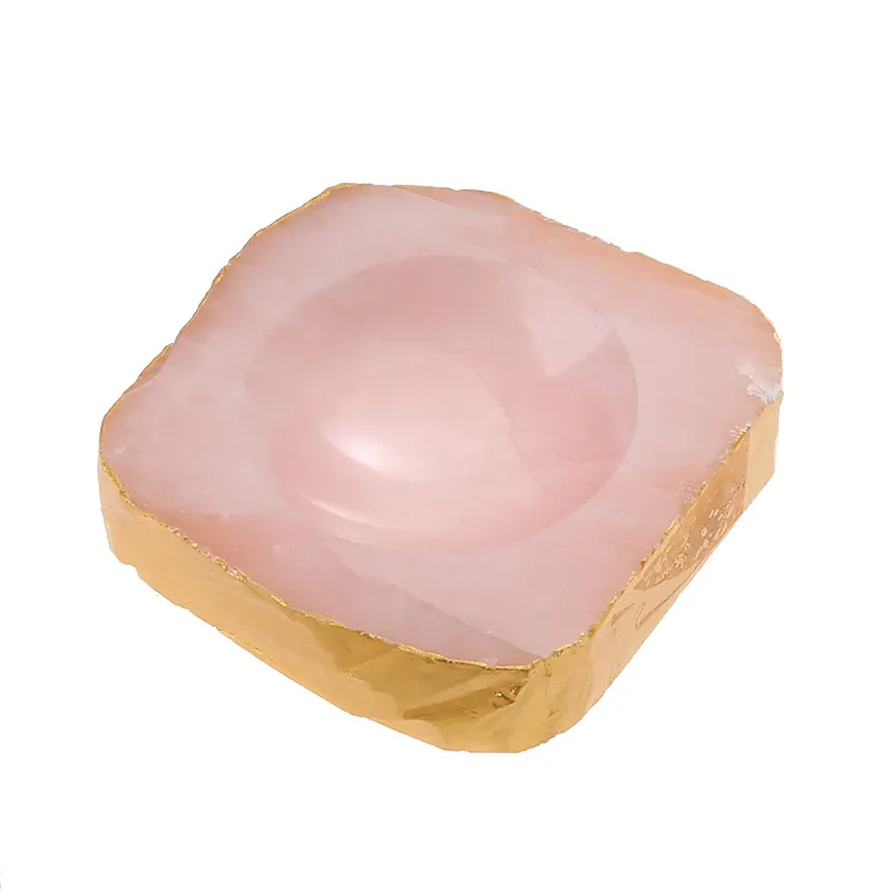 Piedras preciosas naturales de alta calidad, adornos de piedra de cristal rosa, artesanía, cuarzo rosa, GEMA, piedra, Cenicero, pipa de fumar
