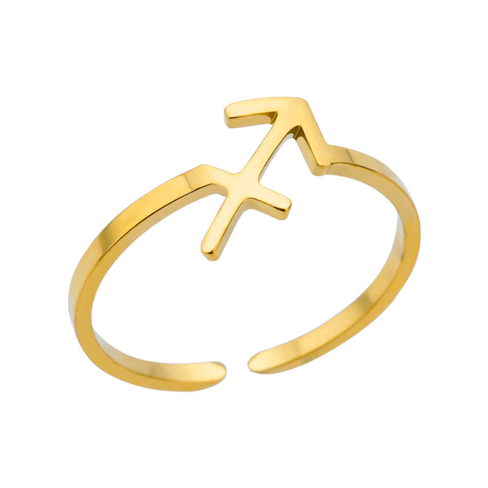 Gold Plated Zodiac Ring - Sagittarius