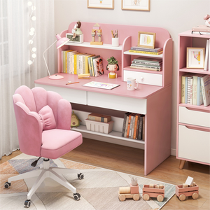 Simple Desk with Bookshelf Combination Home <strong>Computer</strong> Desk Primary School Students Writing Study <strong>Table</strong> - Product Image 2