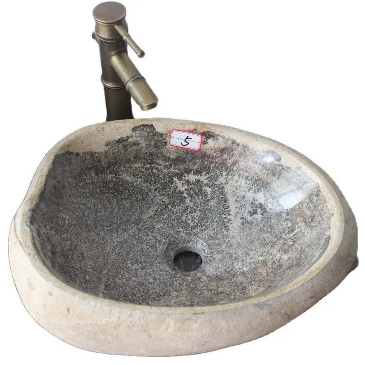 Super Nice bagno uso sanitari pietra naturale del fiume intagliato a mano lavabo lavabo da appoggio vaso lavello
