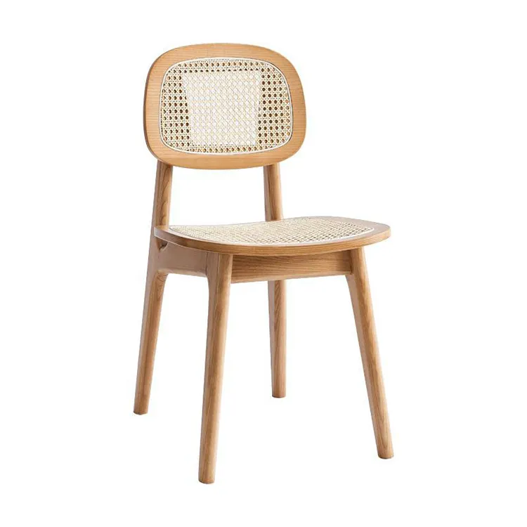 नॉर्डिक परिवार आकस्मिक बाक़ी कुर्सी भोजन ठोस लकड़ी से बना रतन